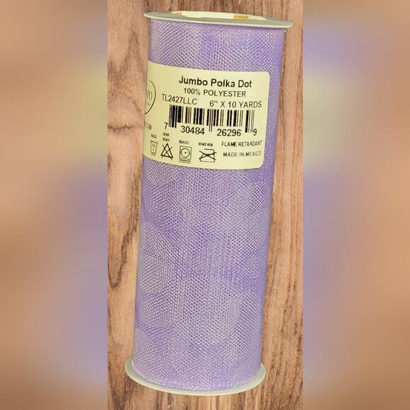 EXPO Jumbo Polkadot Tulle Rolls 6" x 10 Yards 2-pack NEW - Picture 3 of 6
